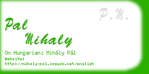 pal mihaly business card